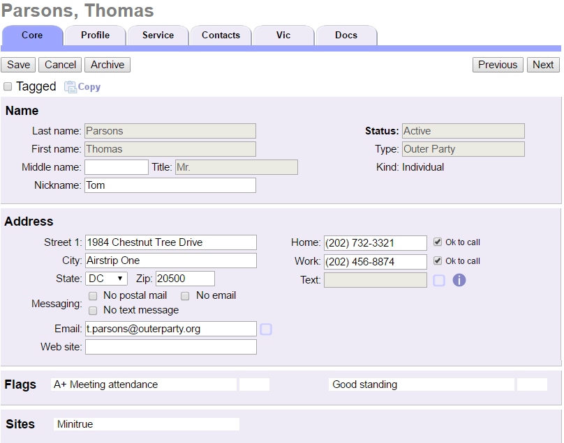 Image of Power User View of Record