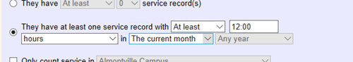 Examples of Rule Set to Find Volunteers With a Single Entry Larger Than 12 Hours