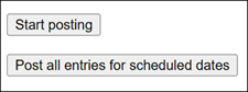 Image of Continue and Post All Entries Buttons