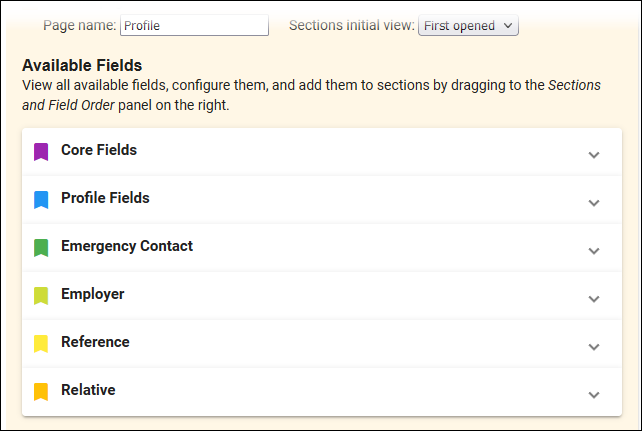 The Available Fields area