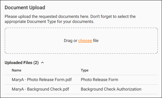 Document Upload box on the Home page of VicNet