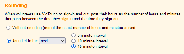 VicTouch Rounding settings