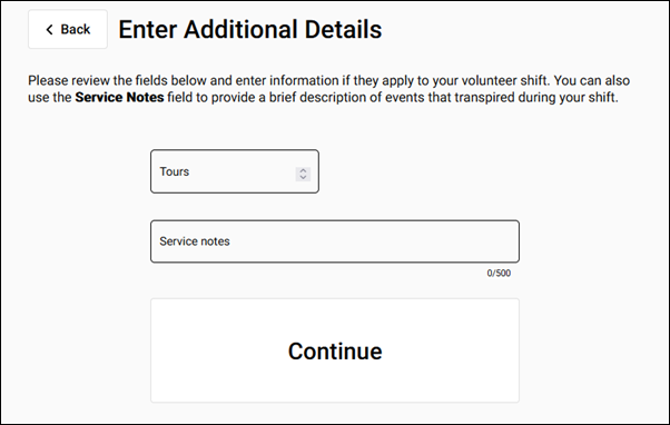 VicTouch Service Measures and Notes Screen