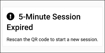 VicTouch QR code session expired message